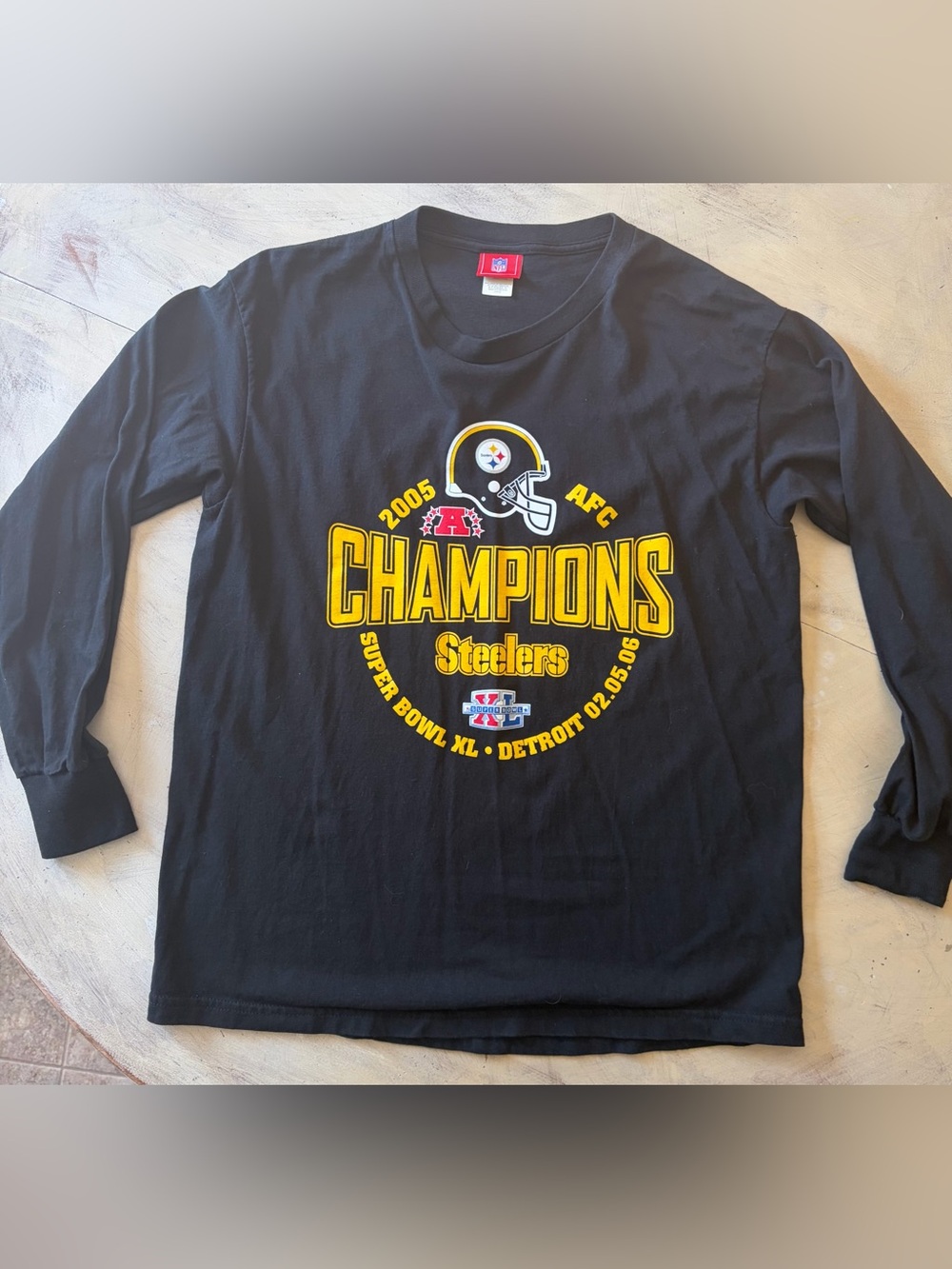 Vintage Pittsburgh Steelers 2005 AFC Champions NFL Football Men’s Large T-Shirt